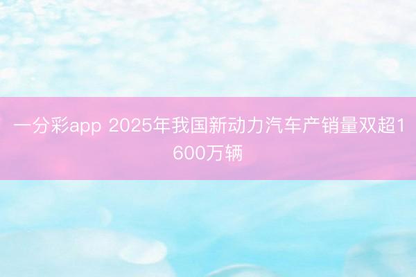 一分彩app 2025年我國(guó)新動(dòng)力汽車產(chǎn)銷量雙超1600萬(wàn)輛
